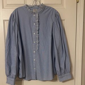 St. John's Bay Blue Striped Blouse